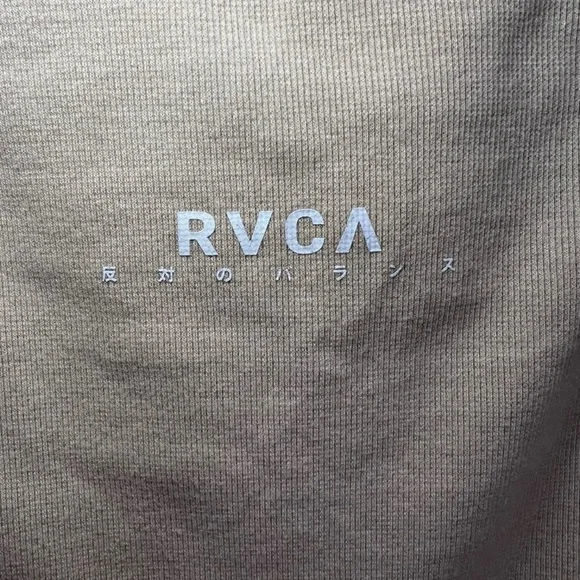 RVCA Haru Slide Graphic Tank Top Tan Ribbed Stretch Cropped NEW Women's Sz Large - Picture 12 of 13